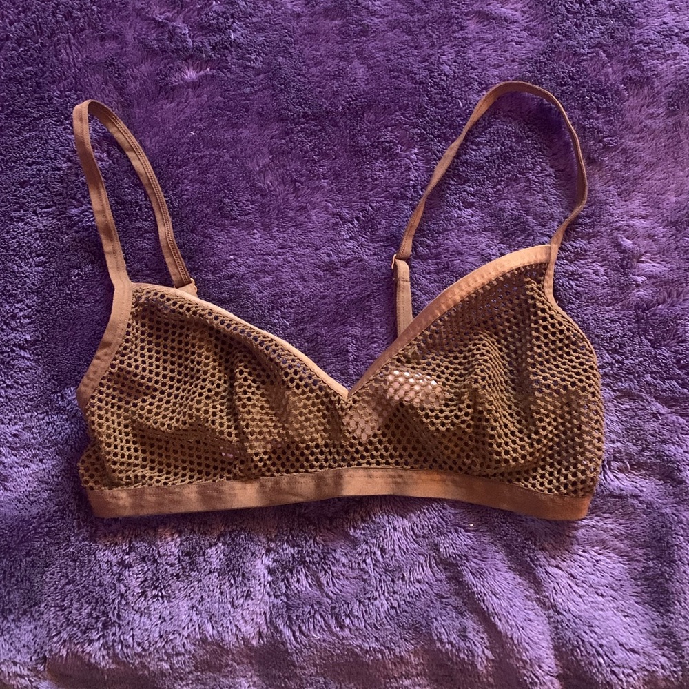 SAVAGE X FENTY Brown Fishnet Bralette
